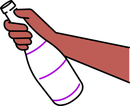 hand with champagne bottle celebratory