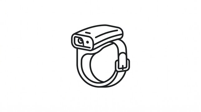 Wearable finger ring barcode scanner icon for logistics and retail
