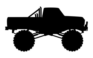 Silhouette of a lifted off-road monster truck © ZamStock