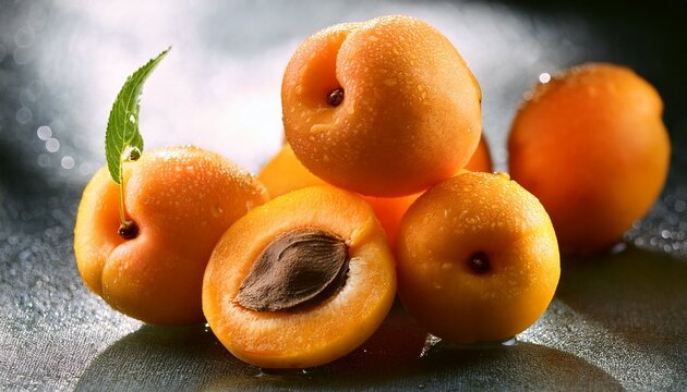 Fresh Apricot Fruit In Closeup