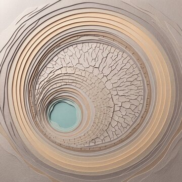 Ringe der alten Wasserlinie im trockenen Seeboden von oben