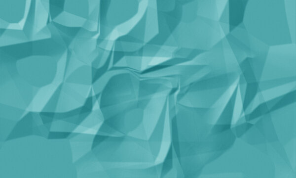 Soft turquoise crumpled paper texture with gentle folds. Abstract light blue background for design and creative projects.