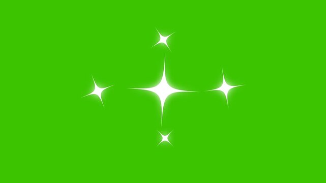 Dynamic magic light ray overlay with white galaxy on green back groun sun glow, twinkling sparkle element and glowing star flash effect for video composition 4k