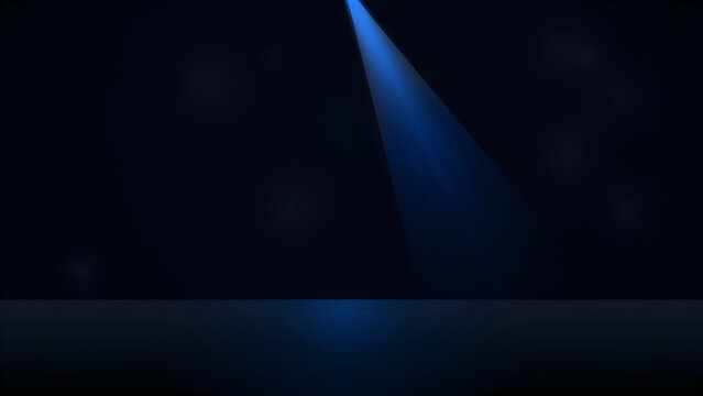 Blue light beam on dark background