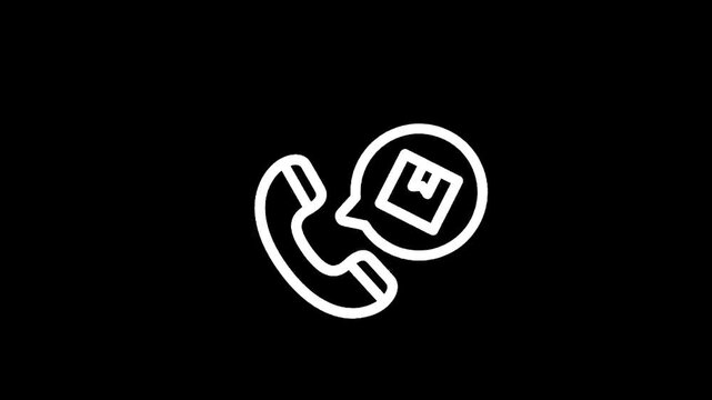 Customer service icon for delivery and shipping inquiries with a phone and package