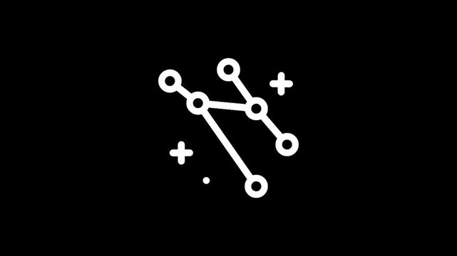 Abstract white constellation or network graphic on a black background