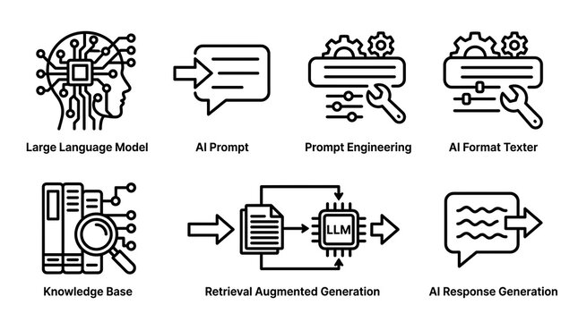 AI and Large Language Model Vector Icon Set