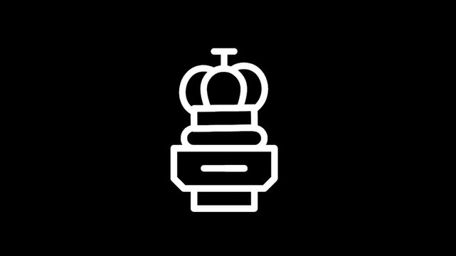 Stylized icon of a pepper mill with a crown on top, representing luxury and flavor