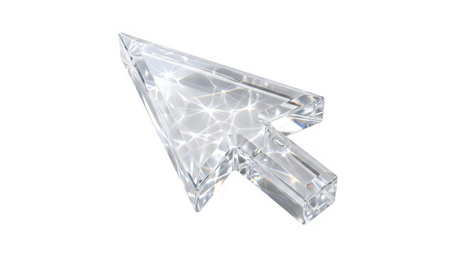 Close-up of a computer mouse cursor pointer arrow with sparkling glitter effect