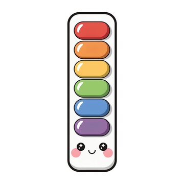 Kawaii pH Test Strip Clipart Cute Color Indicator Science Laboratory Illustration