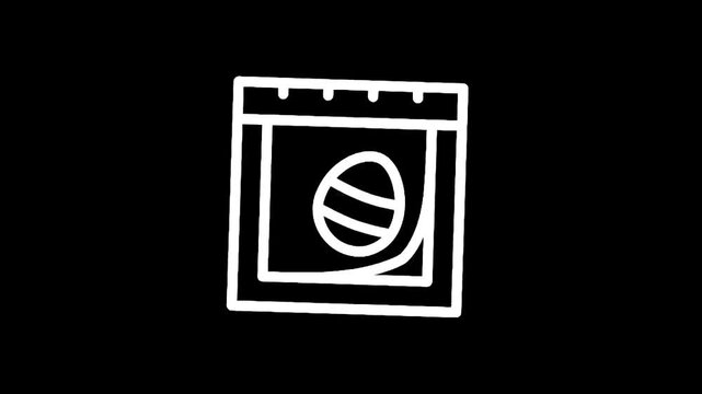 Hand drawn icon of a calendar page with an Easter egg illustration