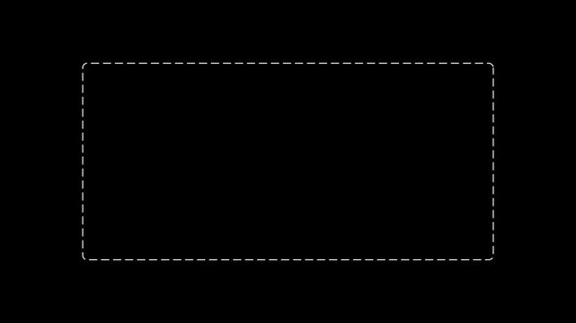 Animated dashed line with a rectangle shape square shape in prism, rectangle shape for geometric study, text form