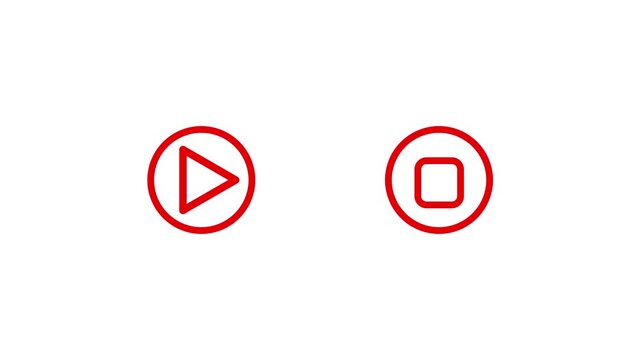 Play animated icon.Video Player Interface Animation Icons. Digital video player interface animation featuring a play button and progress bar for streaming media.