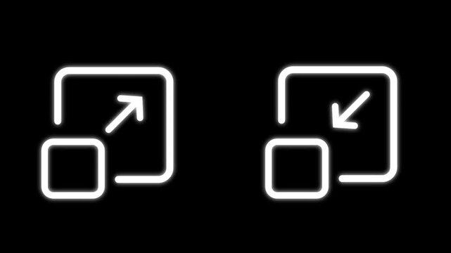 Full screen Expand Symbol UI Line Icon. Maximize Screen Icon Simple Outline Style. Expand Window Icon with Arrow Outward Minimal Design.