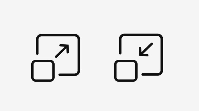 Full screen Expand Symbol UI Line Icon. Maximize Screen Icon Simple Outline Style. Expand Window Icon with Arrow Outward Minimal Design.