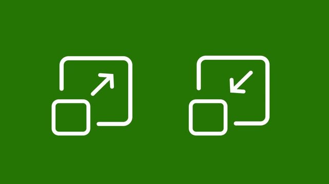 Exit fullscreen icon animation for web design interfaces, mobile apps..resolution animated icon