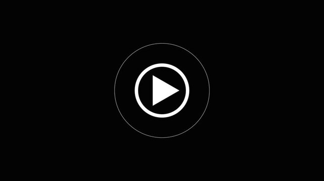 play icon, video play icon for website and mobile design animation on black background,with video play button video animation.