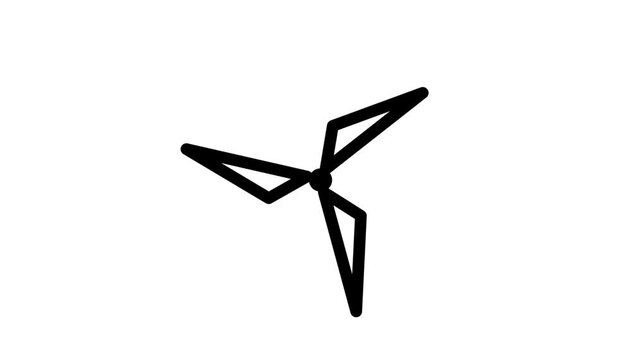 Wind turbine icon isolated on black background. Wind generator sign.