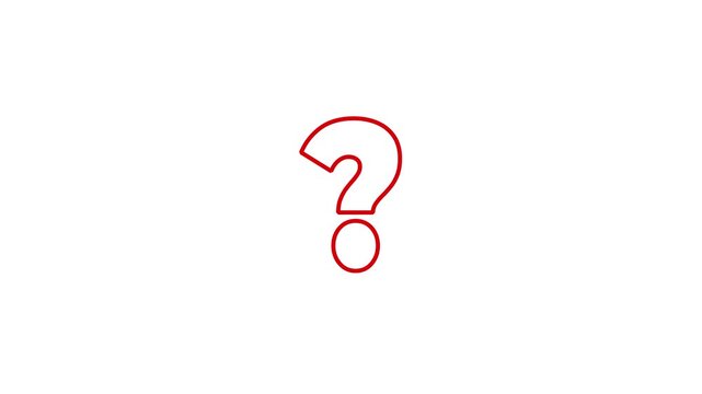 Single questions mark pop up animated video.Scribble Doodle Question Mark &ndash; Hand Drawn Sketch Animation on Black Background