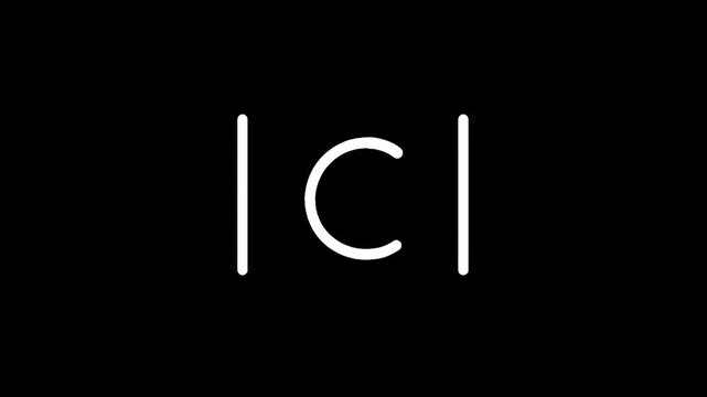 Minimalist white ICI logo on a black background with clean lines and simple typography