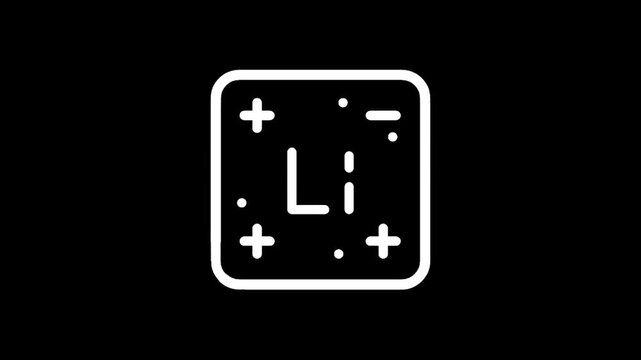 Lithium element symbol Li with atomic number 3 on a black background