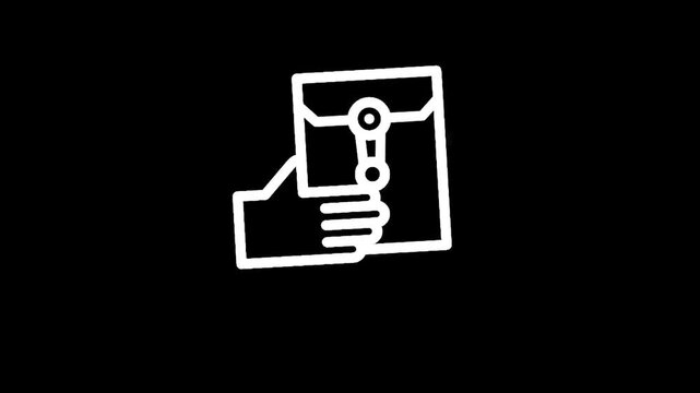 Hand holding a document or envelope with a clasp and string closure