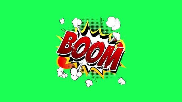 Comic book style boom explosion speech bubble