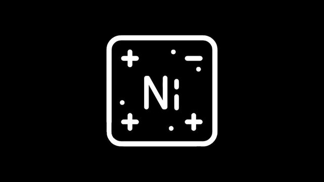Periodic table element symbol Ni for Nickel with atomic number 28