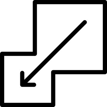 Arrow Exit Stepped Square Icon Isolated on Transparent Background PNG