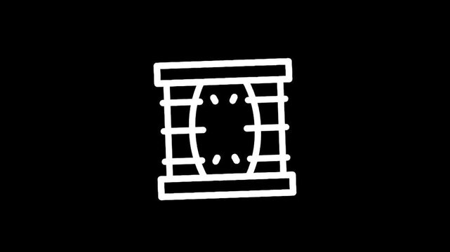 Abstract white hourglass icon on a black background representing time passing and urgency