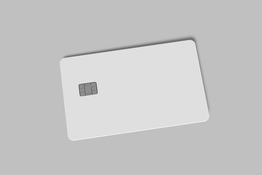 Blank credit card mockup, empty chip card for design isolated on white background