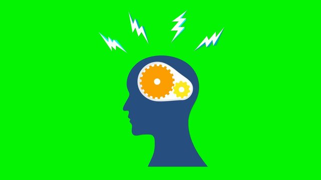 Creative Thinking Brainstorming Animation Element Green Screen ideal for chroma key editing, business presentations, educational videos, corporate content, and explainer animations.