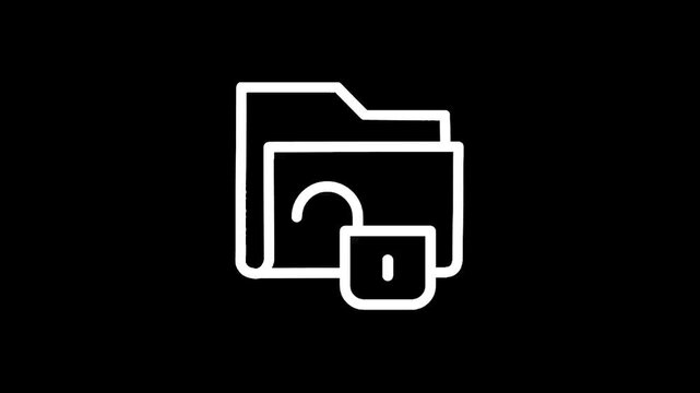 Secure folder icon with padlock and shining light, representing data protection and privacy