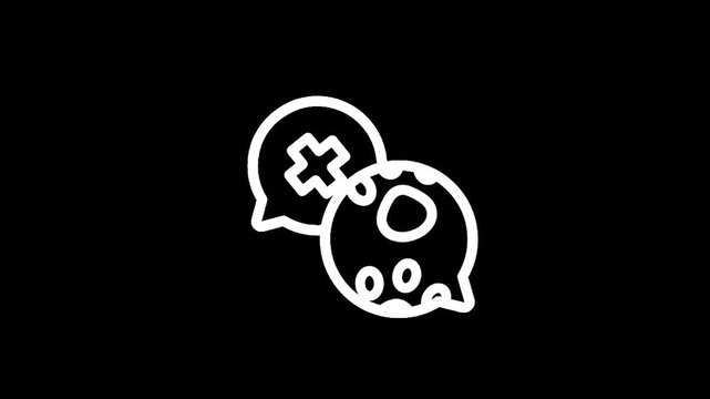 Two speech bubbles with icons representing communication and ideas
