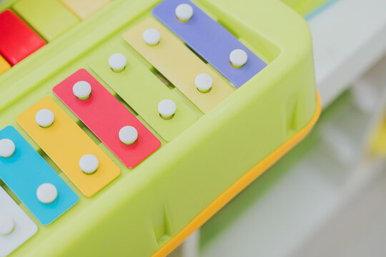 Colorful toy xylophone musical instrument playful creative expression