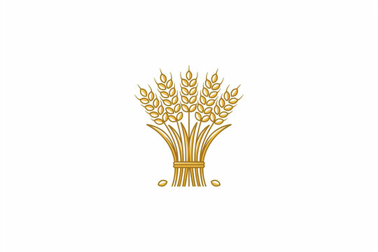 Golden wheat sheaf illustration for agriculture and harvest themed graphic design