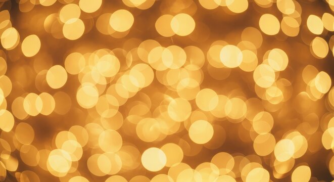 Golden Christmas Bokeh Lights Background - Festive Abstract Defocused Sparkles