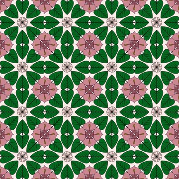 05 Pink leaf and flower pattern