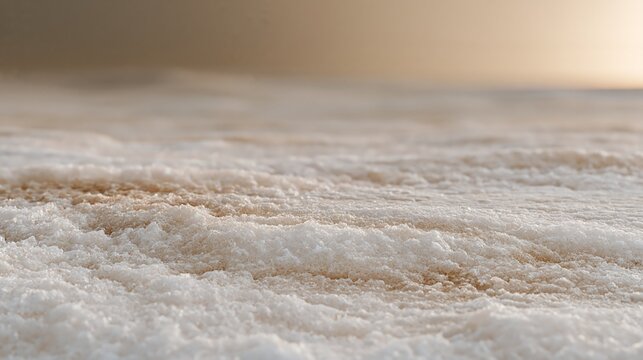 Abstract texture of sea salt crystals on a tranquil arid landscape