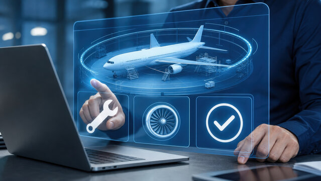 Aviation Maintenance Dashboard with Aircraft Inspection, Turbine Service and Approval