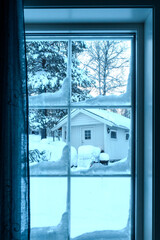 Obraz premium View Through a Window of Deep Winter Snow in Northern Norway