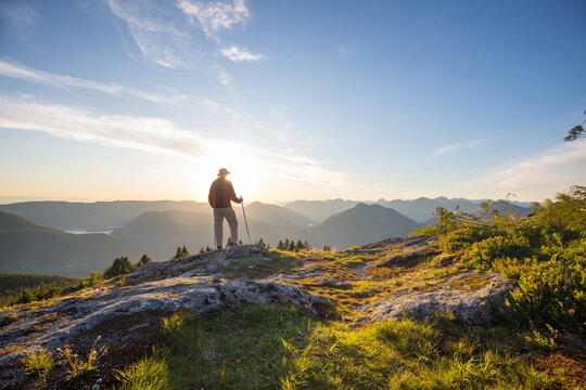 Hike in sunset