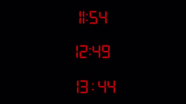 Countdown Timer Animation Set on Transparent Background, 13 Minute, 14 Minute and 15 Minute Digital Timer Collection, Thirteen Fourteen Fifteen Minute Countdown Animations, Alpha Channel, 4K