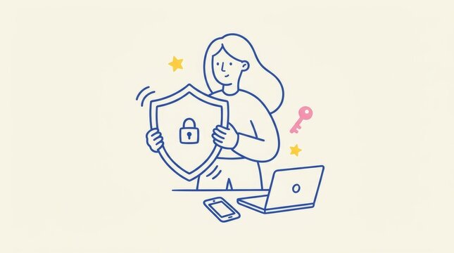 Cybersecurity and Personal Data Protection Illustration