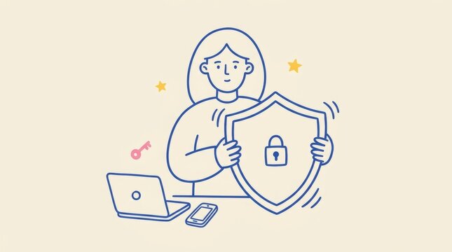Cybersecurity and Personal Data Protection Illustration