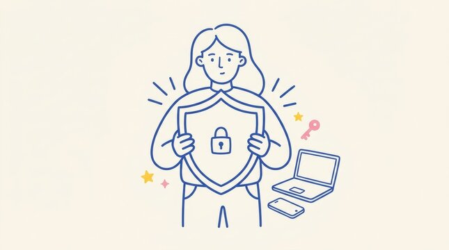 Cybersecurity and Personal Data Protection Illustration