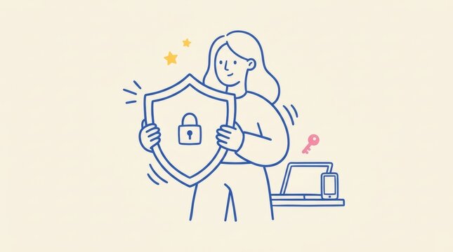 Cybersecurity and Personal Data Protection Illustration
