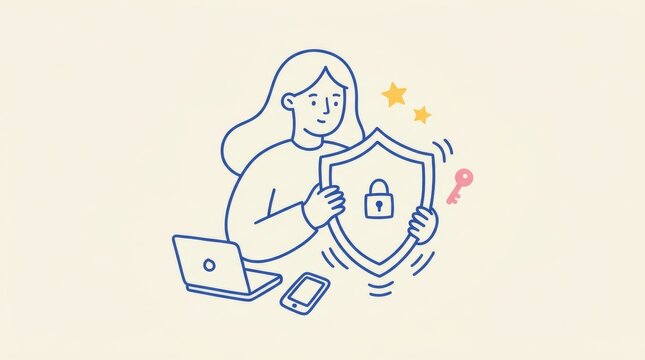 Cybersecurity and Personal Data Protection Illustration