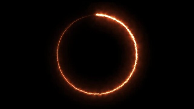 Beautiful glowing ring eclipse against dark space background