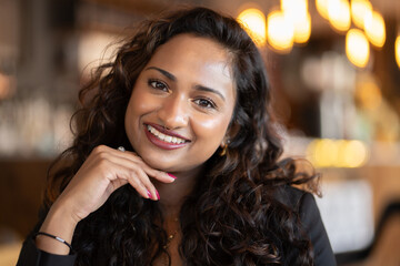 Obraz premium portrait of a beautiful young indian remote student 